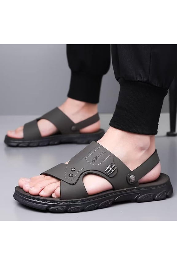 Men's Slides Adjustable Slip on Sandals Fashion Casual Spring And Summer Sandals Integrated Breathable Non-Slip Soft Bottom Thick Bottom Beach Sandals