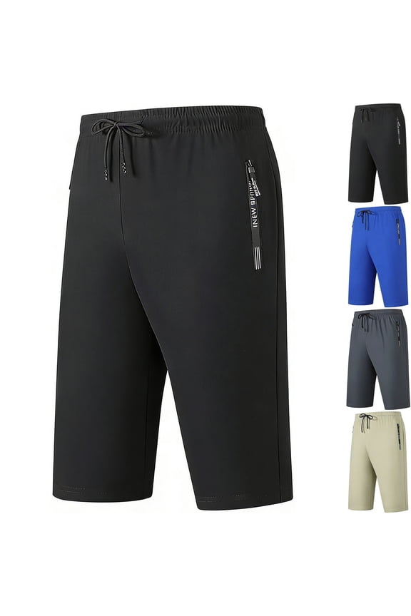 Men's Slim Athletic Shorts 9" Inseam Knee Length Quick Dry Performance Short Pants with Zipper Pockets, Moisture Wicking Training Workout Shorts for Running Basketball