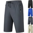 thumbnail image 1 of Men's Slim Athletic Shorts 9" Inseam Knee Length Quick Dry Performance Short Pants with Zipper Pockets, Moisture Wicking Training Workout Shorts for Running Basketball, 1 of 7