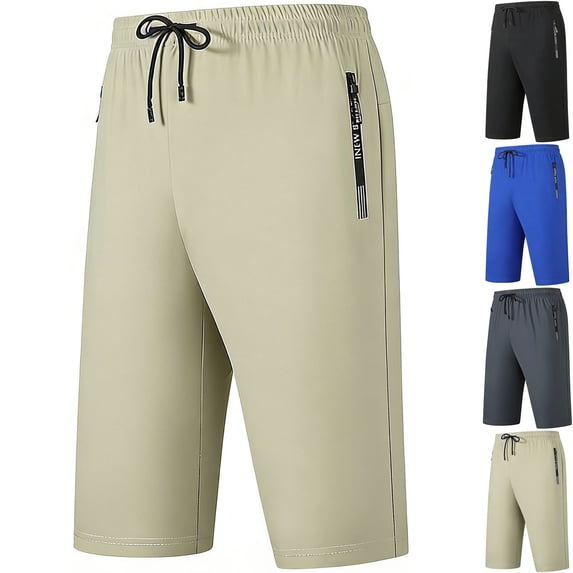 Men's Slim Athletic Shorts 9" Inseam Knee Length Quick Dry Performance Short Pants with Zipper Pockets, Moisture Wicking Training Workout Shorts for Running Basketball