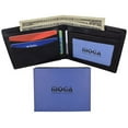 thumbnail image 1 of Men's Slim Bifold Wallet Genuine Leather Thin Wallet for Men With ID Window by Moga (Black), 1 of 6
