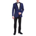 thumbnail image 1 of Men's Slim Fit 1 Button Shawl Lapel Tuxedo Jacket & Pants - Indigo Blue, 1 of 5