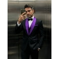 thumbnail image 1 of Men's Slim Fit 3 Piece Suit Set: Shawl Lapel Blazer Jacket, Vest & Pants - Formal Wedding Tuxedo, 1 of 6