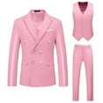 thumbnail image 1 of Men's Slim Fit 3 Piece Suit Set, Solid Blazer Jacket Waistcoat Vest & Pants, 1 of 5