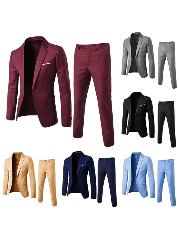 Men's Slim Fit 3 Piece Suit Set with Vest and Pants for Business Weddings and Parties