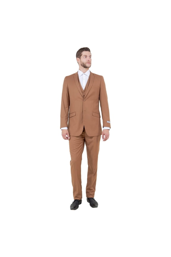 Men's Slim-Fit 3pc Suit, Notch Lapel