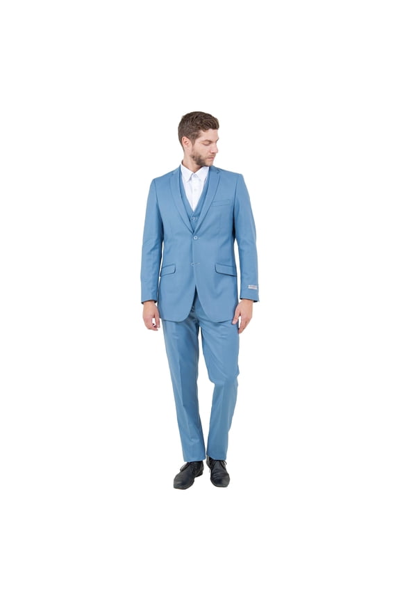 Men's Slim-Fit 3pc Suit, Notch Lapel