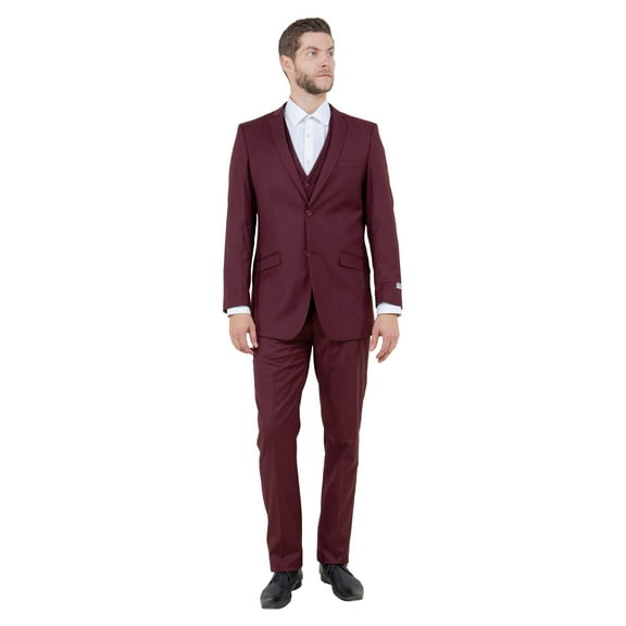 Men's Slim-Fit 3pc Suit, Notch Lapel