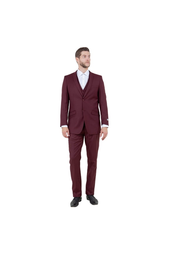 Men's Slim-Fit 3pc Suit, Notch Lapel