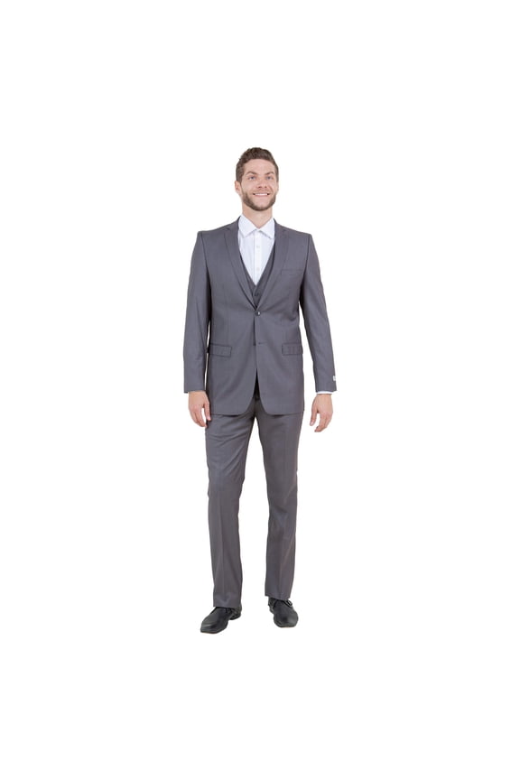 Men's Slim-Fit 3pc Suit, Notch Lapel