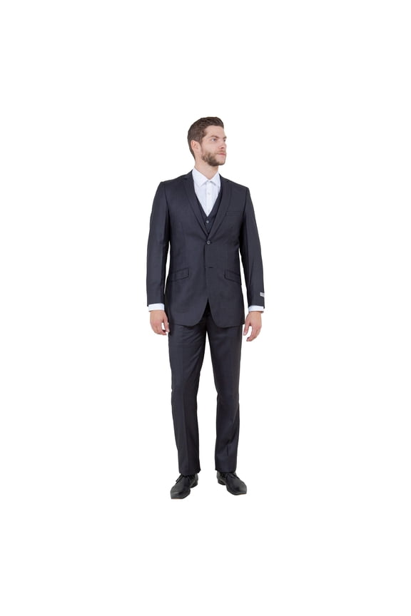 Men's Slim-Fit 3pc Suit, Notch Lapel