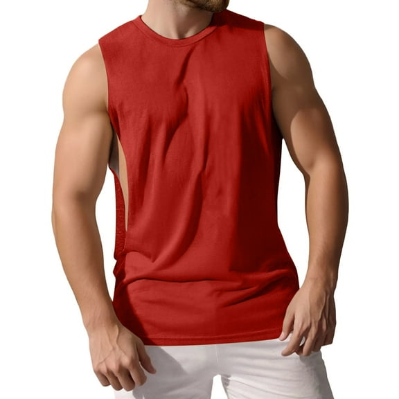 Men's Slim Fit Athletic Tank Top Breathable Lightweight Gym Workout Shirt Summer Casual Sleeveless Muscle Tee Comfortable Stretchy Undershirt Mens Summer Lightweight Pullover Tee Shirts