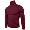thumbnail image 1 of Men's Slim Fit Basic Tops Knitted Turtleneck Pullover Sweater (RD1 XXXL), 1 of 3