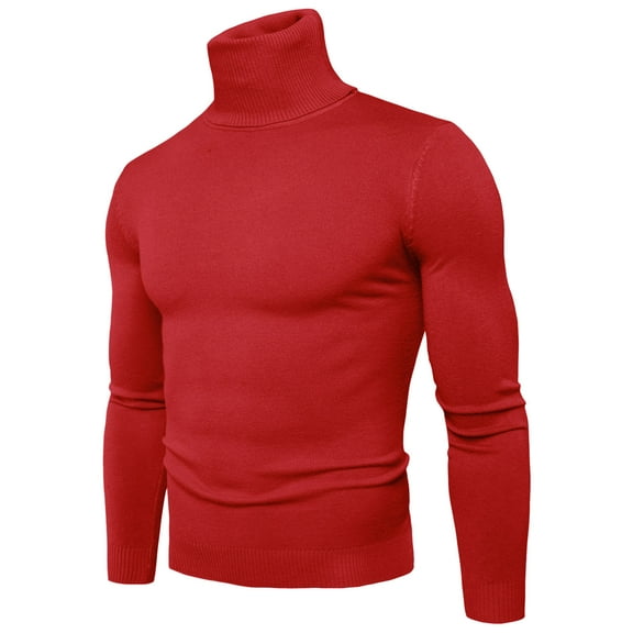 Men's Slim Fit Basic Tops Knitted Turtleneck Pullover Sweater (RD2 M)