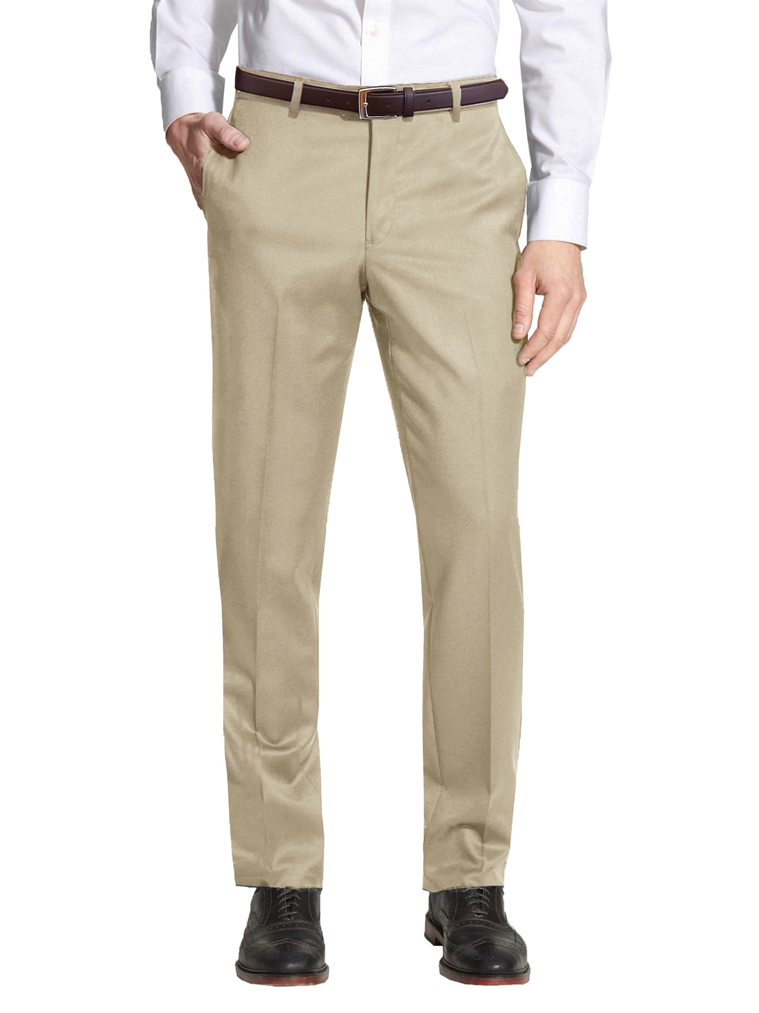 Men’s Slim-Fit Belted Casual Dress Pants