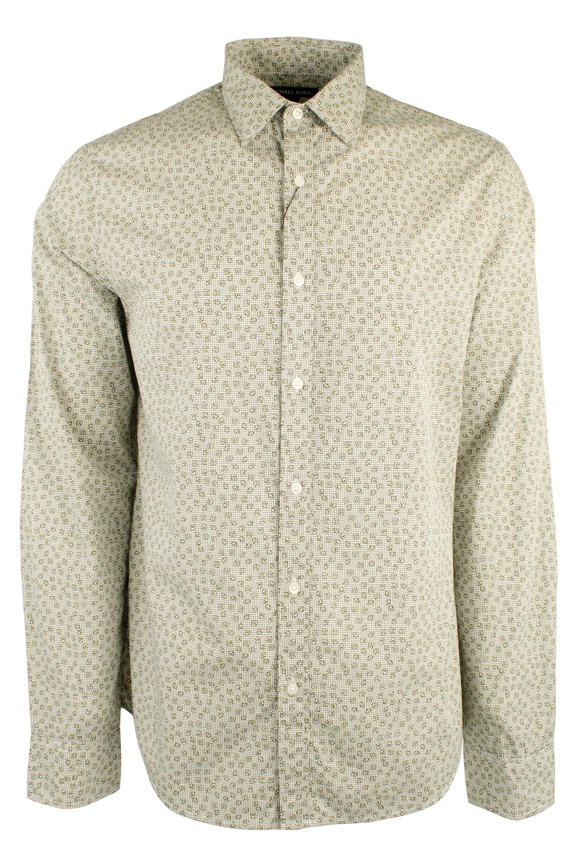 Men's Slim Fit Botanical Cotton Long Sleeve Shirt-F-XL