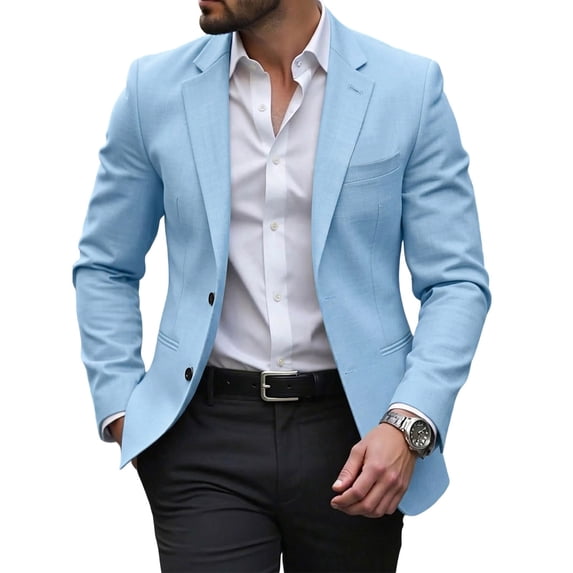 Men's Slim Fit Business Casual Blazer Jacket, 2 Button Front Sports Coat with Notched Lapel, Suit Jacket for Daily Business Wedding and Party Occasions