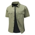 thumbnail image 1 of Men's Slim Fit Button Pocket Shirt - Polyester, Casual Wear for Spring/Summer, 1 of 7