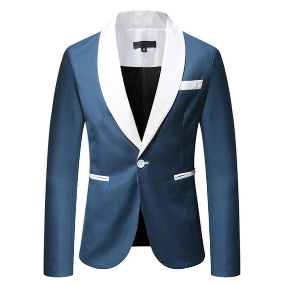 Men's Slim Fit Button Suit Jacket Modern Open Front Stylish Business Casual Formal Wear