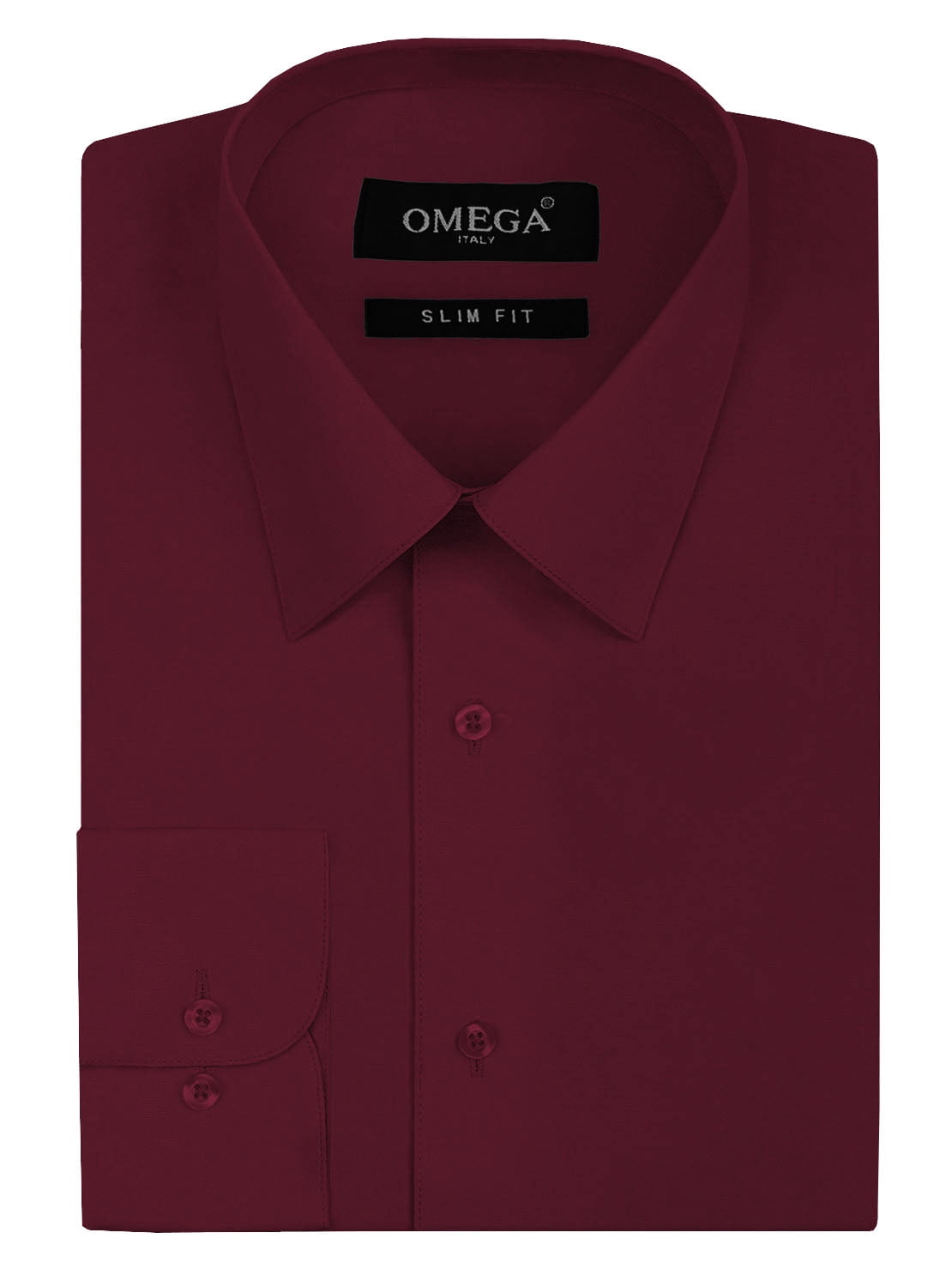 mens burgundy dress shirt slim fit Modena Men's Classic Fit Long Sleeve Burgundy Dress Shirt M300CLOR 22 36/37 / Burgundy main image 0