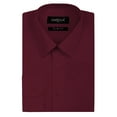 thumbnail image 1 of Men's Slim Fit Button Up Long Sleeve Solid Dress Shirt - Burgundy- XL (17-17.5) 34/35 sleeve, 1 of 5