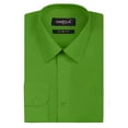 thumbnail image 1 of Men's Slim Fit Button Up Long Sleeve Solid Dress Shirt - Green - L (16-16.5) 32/33 sleeve, 1 of 5