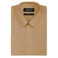 thumbnail image 1 of Men's Slim Fit Button Up Long Sleeve Solid Dress Shirt - Khaki - XL (17-17.5) 32/33 sleeve, 1 of 5