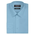 thumbnail image 1 of Men's Slim Fit Button Up Long Sleeve Solid Dress Shirt - Light Blue - L (16-16.5) 36/37 sleeve, 1 of 5