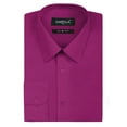 thumbnail image 1 of Men's Slim Fit Button Up Long Sleeve Solid Dress Shirt - Magenta - M (15-15.5) 34/35 sleeve, 1 of 5