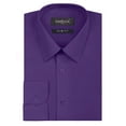 thumbnail image 1 of Men's Slim Fit Button Up Long Sleeve Solid Dress Shirt - Purple - XL (17-17.5) 32/33 sleeve, 1 of 5