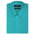 thumbnail image 1 of Men's Slim Fit Button Up Long Sleeve Solid Dress Shirt - Turquoise - S (14-14.5) 32/33 sleeve, 1 of 5