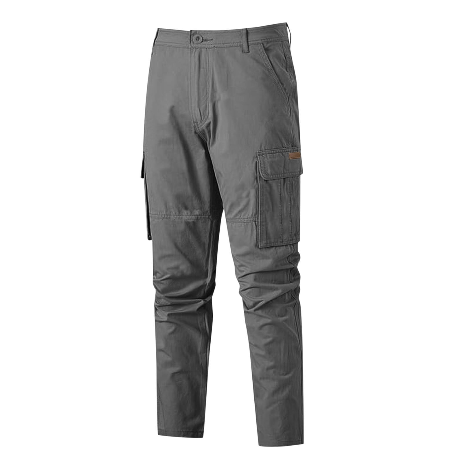 Men's Slim-Fit Cargo Pant Elastic Waist Relaxed Fit Hiking Outdoor Work ...