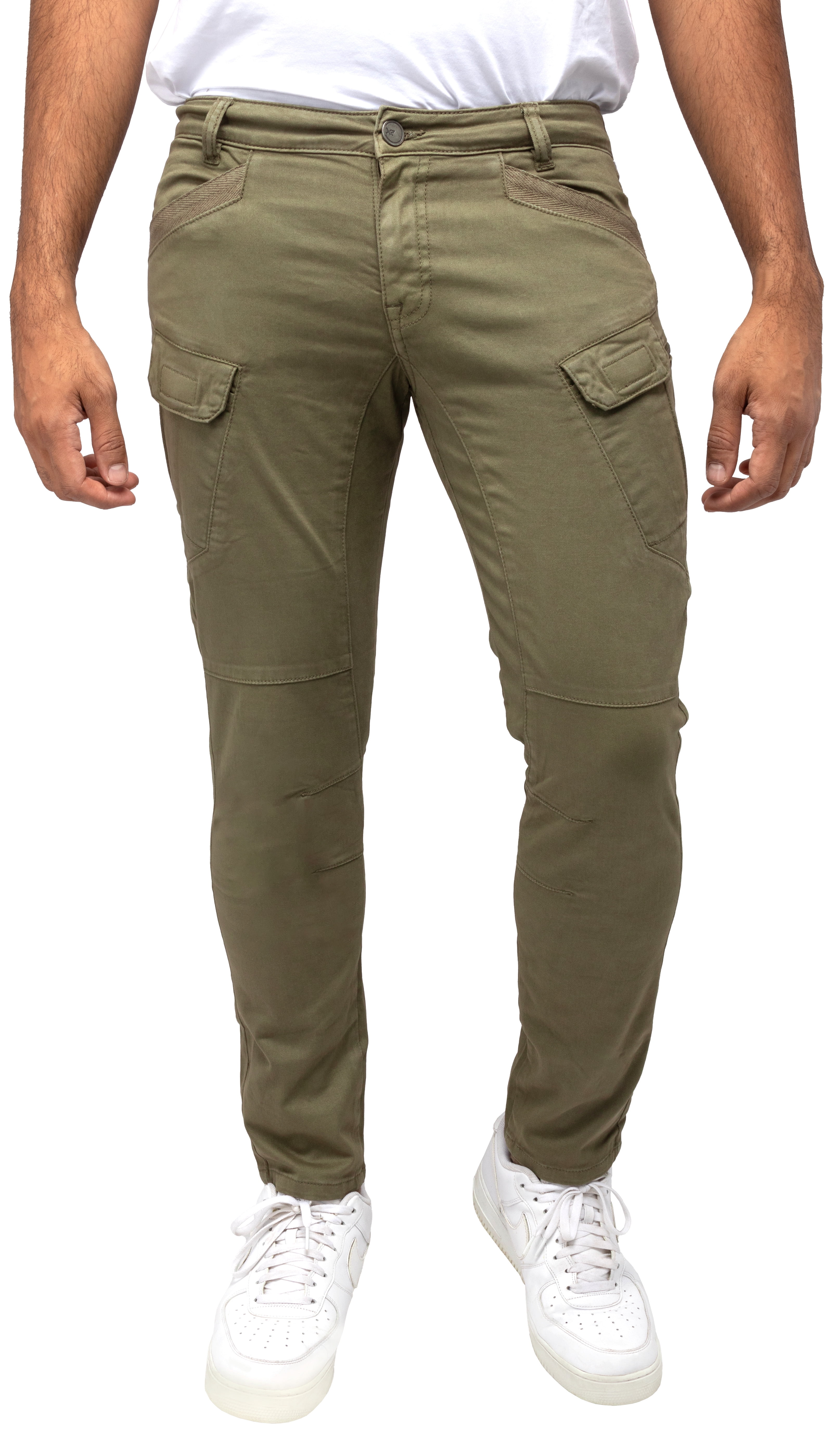 Pantalon Cargo Homme Taille élastique - Coupe Droite, Polyester, Poches Multiples