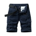 thumbnail image 1 of Men's Slim Fit Cargo Shorts Summer Multi Pockets Work Shorts Outdoor Wear Big and Tall Size 30-38 Dark Blue, 1 of 4