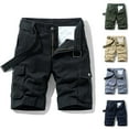 thumbnail image 1 of Men's Slim Fit Cargo Shorts Summer Multi Pockets Work Shorts Outdoor Wear Big and Tall Size 30-38 Khaki, 1 of 6
