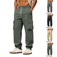 thumbnail image 1 of Men's Slim Fit Cargo Workwear Pants, Straight Leg Drawstring Elastic Waist Multi Pockets Casual Trousers Joggers, Quick Dry Breathable Lightweight Stretchy, Outdoor Hiking Gym, 1 of 9
