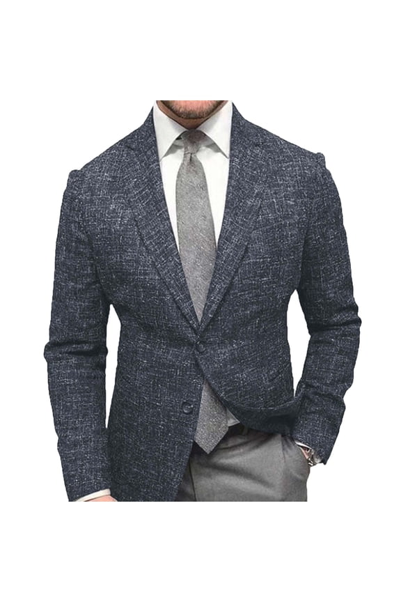 Men's Slim Fit Casual 2 Button Blazer Jacket Wool Blend Long Sleeve Sport Coat Tuxedo Jacket for Prom Wedding Party Dinner