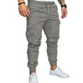thumbnail image 1 of Men's Slim Fit Casual Long Straight Leg Pants Pencil Jogger Streetwear Cargo Pants Gray M, 1 of 4