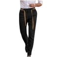 thumbnail image 1 of Men's Slim Fit Casual Pants Elastic Waisted Stretch Flat Front Skinny Dress Long Joggings Workout Outdoor Long Pants with Belt Black,M, 1 of 6