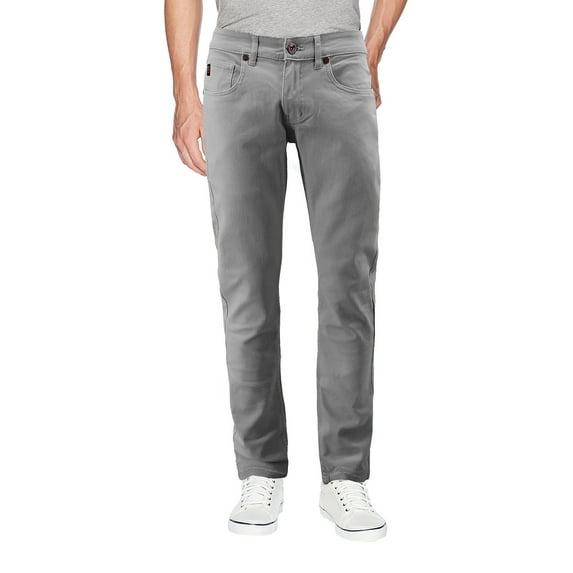 Men's Slim Fit Casual Skinny Jeans Straight Leg Stretch Cotton Denim Pants (Light Grey, 36 x 32)