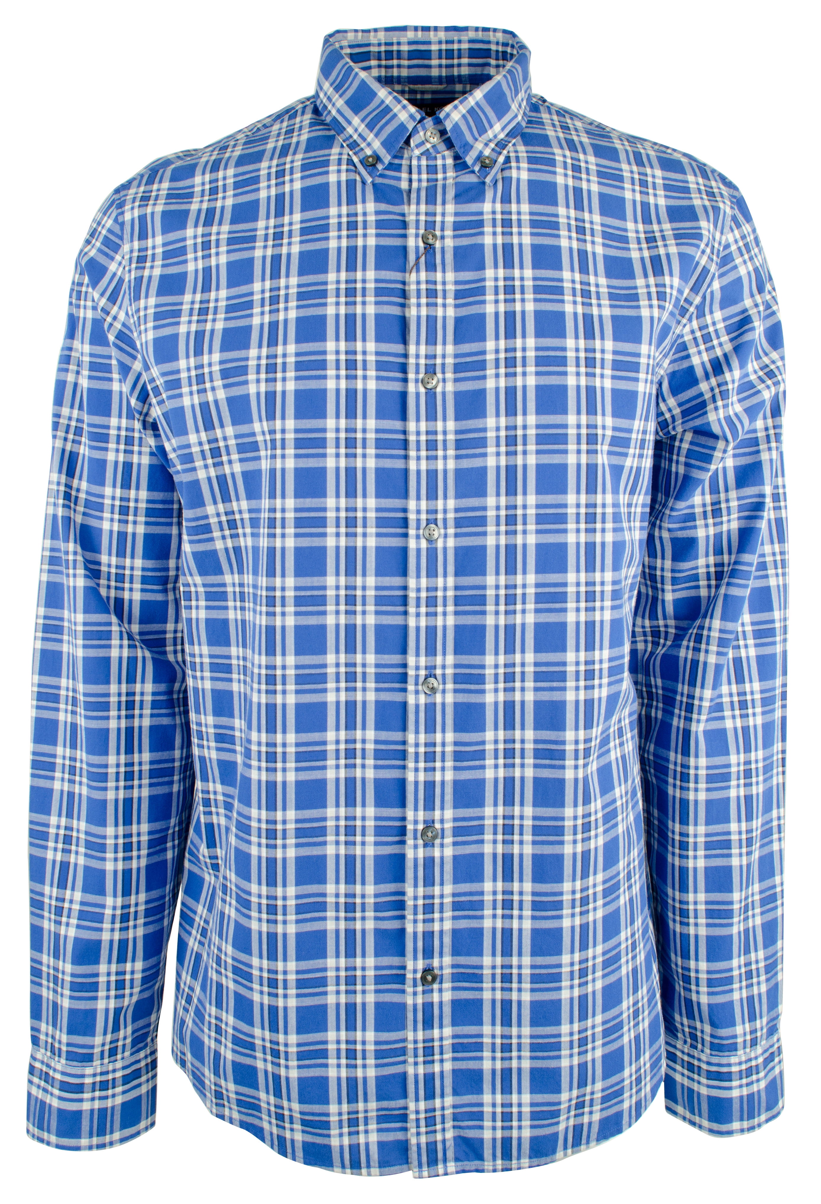 Men's Slim Fit Check Cotton Long Sleeve Shirt-NB-S - Walmart.com