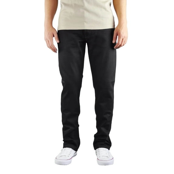 Men's Slim Fit Classic 100% Cotton Denim Jean Pants MADE IN U.S.A (Jet Black, 44)