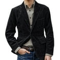 thumbnail image 1 of Men's Slim Fit Corduroy Suit Jacket One Button Business Coat Herringbone Blazer British Wool Blend Vintage Jacket, 1 of 5