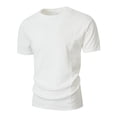 thumbnail image 1 of Men's Slim Fit Crew Neck Short Sleeve T-Shirt Compression Basic Top for Layering & Daily Wear Men's Undershirts,White,XL, 1 of 3