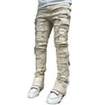 thumbnail image 1 of Men’s Slim Fit Distressed Ripped Jeans with Frayed Detailing and Classic Five Pocket Design for Casual Wear, 1 of 4