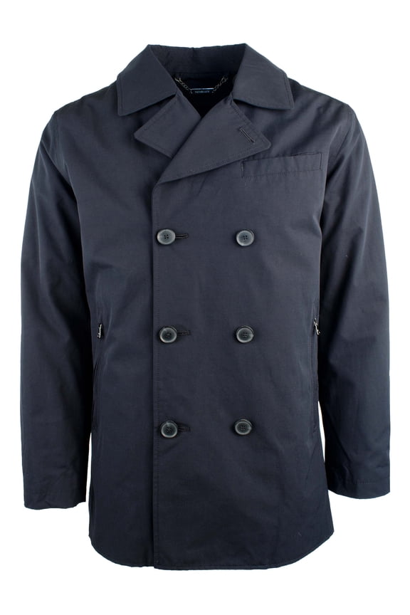 Men's Slim-Fit Double-Breasted Pea Coat N XL