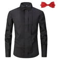 thumbnail image 1 of Men's Slim Fit Dress Shirt Long Sleeve Solid Formal Tuxedo Shirt for Performance Wedding Party Business Occasions, 1 of 7