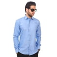 thumbnail image 1 of Men's Slim Fit Dress Shirt Long Sleeve Spread Collar Fitted Convertible Cuff, 1 of 4