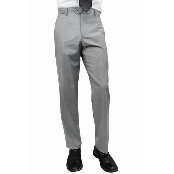 Men's Slim Fit Grey Wool Dress Pants from 38