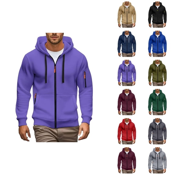 Men's Slim Fit Hooded Sweatshirt Casual Pullover For Fall Winter Daily Wear Comfortable Non Stretch Pure Color Hoodie Men Cotton Hooded Sweatshirt